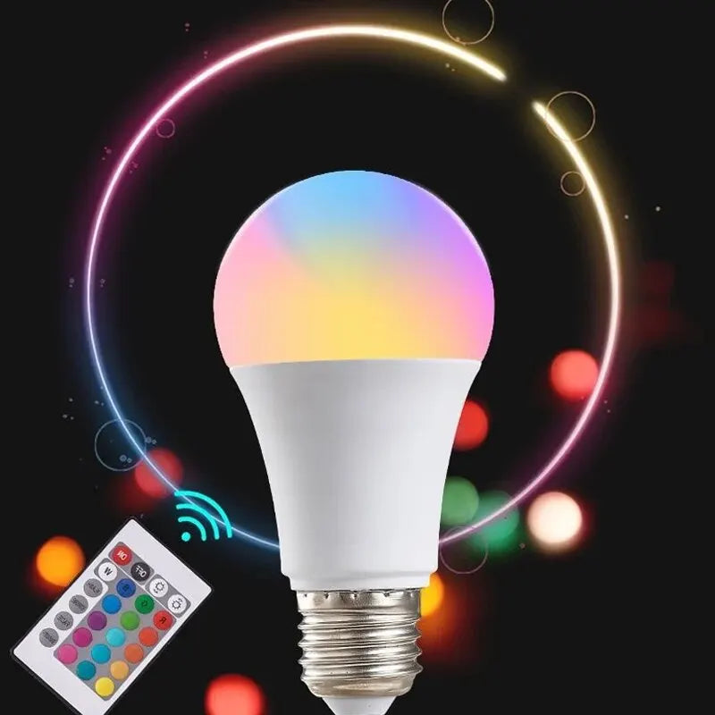 Lâmpada LED RGB multicolorida com 16 cores